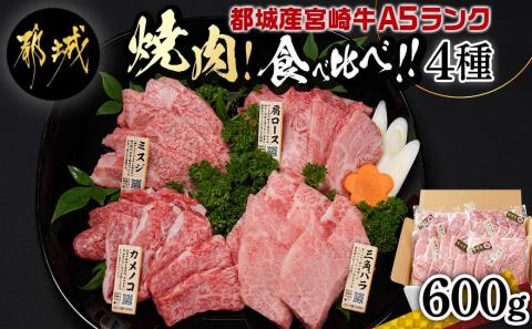≪A5ランク≫都城産宮崎牛食べ比べ焼肉4種セット(真空)_AC-I501_【肉 牛肉 焼き肉 焼肉 人気 おすすめ 国産 宮崎県産】