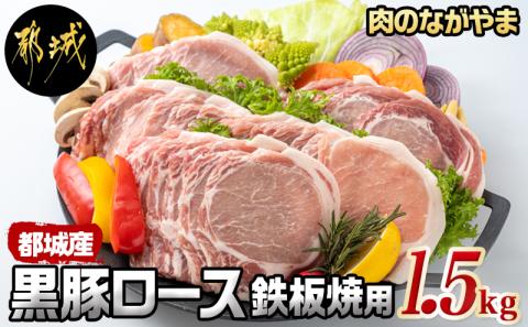 都城産黒豚ロース鉄板焼用1.5kg_AA-2507