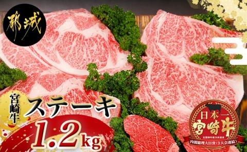 総重量1,200g！都城産宮崎牛ステーキ食べ比べセット_MM-0101