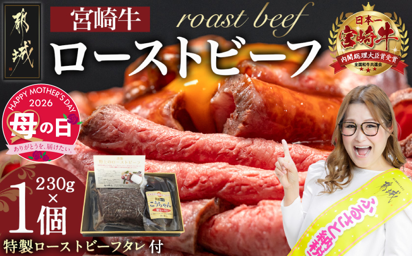 【母の日】宮崎牛ローストビーフ230g×1個≪5月7日～10日お届け≫_13-2601-MG