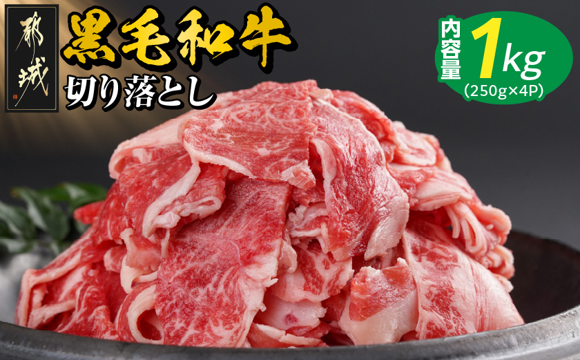 【黒毛和牛】切り落とし1kg(250g×4パック)_13-I901_【肉 牛肉 切り落とし 焼き肉 焼肉 スライス すき焼き しゃぶしゃぶ 人気 おすすめ 国産】