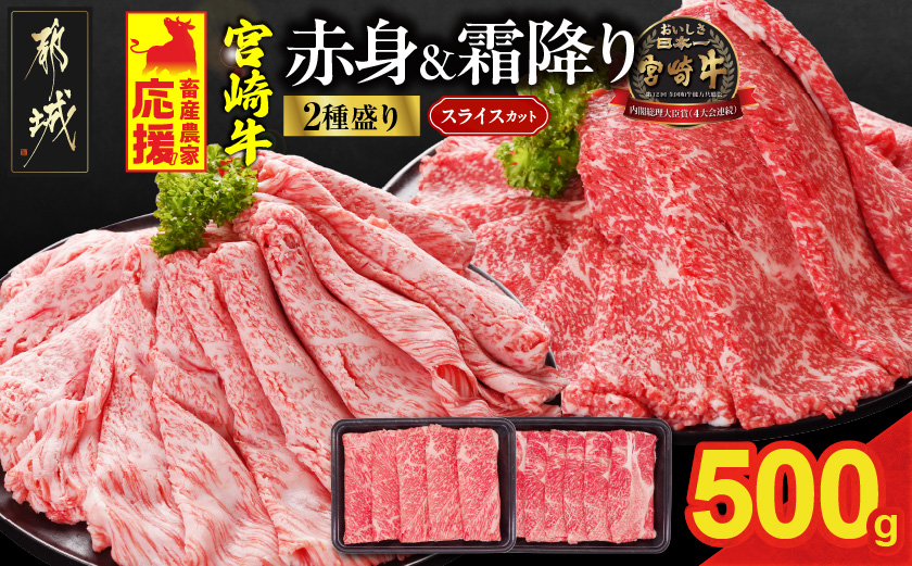 畜産農家応援! 宮崎牛スライス2種セット250g×2パック_14-N202