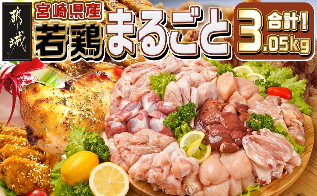 宮崎県産若鶏まるごと3.05kgセット_14-M601
