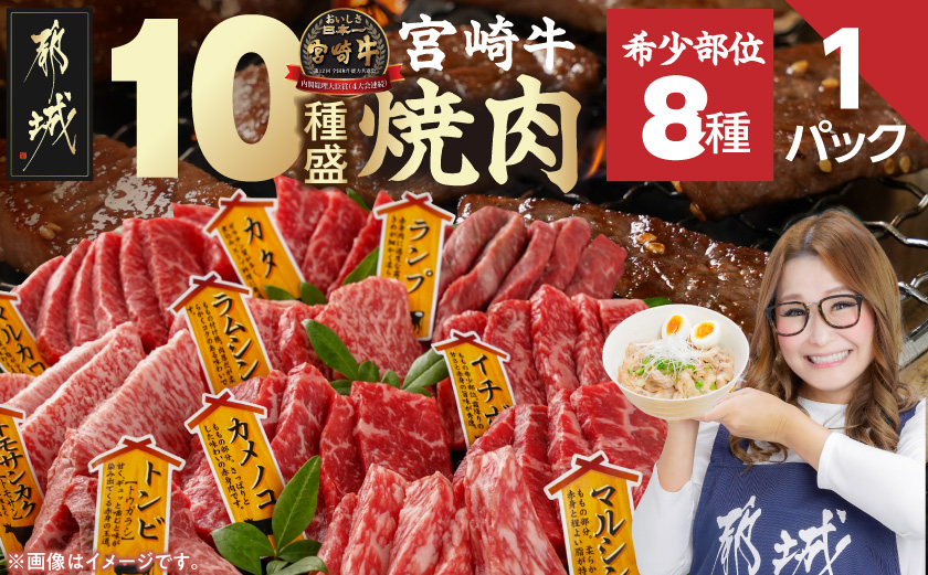 宮崎牛食べ比べ10種盛り焼肉セット_17-31-003-600g_【肉 牛肉 焼き肉 焼肉 人気 おすすめ 国産 宮崎県産】