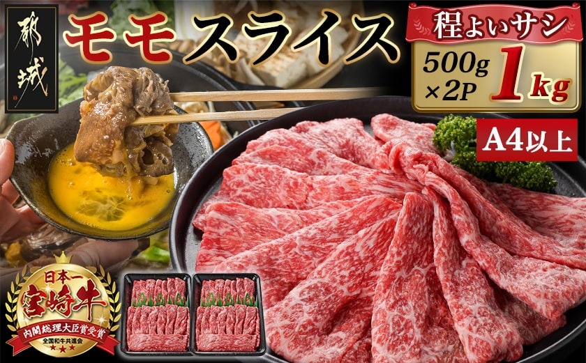宮崎牛モモスライス(500g×2P)_17-N401