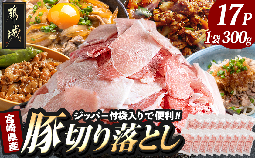 宮崎県産豚切り落とし5.1kg(ジッパー付袋入り)_18-1507
