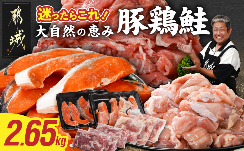 ≪肉×魚≫小分け3種セット(豚切り落とし250g×3P・鶏モモカット済300g×3P・銀鮭500g×2P)_18-8403