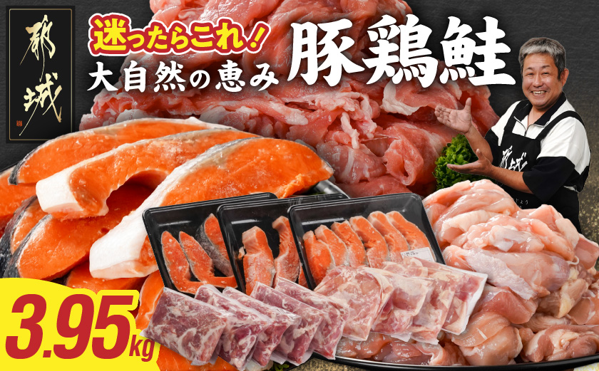 ≪肉×魚≫小分け3種セット(豚切り落とし250g×5P・鶏モモカット済300g×4P・銀鮭500g×3P)_23-8401