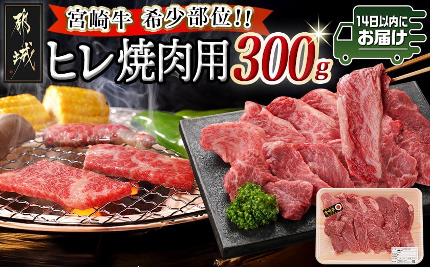 宮崎牛ヒレ焼肉用300g≪みやこんじょ快速便≫_23-8904-R