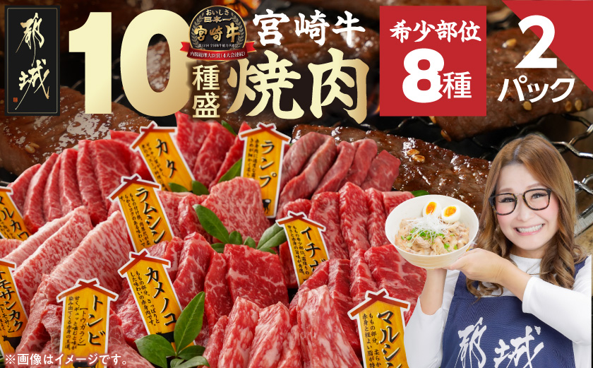 宮崎牛食べ比べ10種盛り焼肉セット(各600g×2P)_34-31-003-1200g_【肉 牛肉 焼き肉 焼肉 人気 おすすめ 国産 宮崎県産】