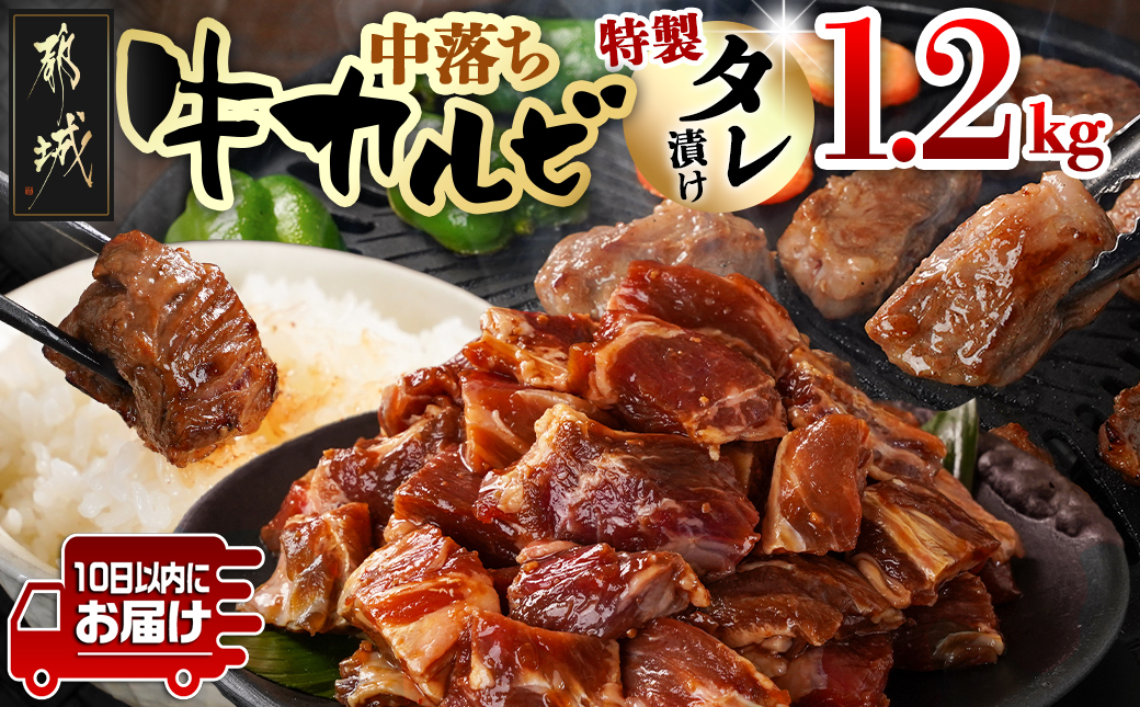 牛中落ちカルビ タレ漬け1.2kg≪みやこんじょ特急便≫_AA-3320-Q_【肉 牛肉 焼き肉 焼肉 人気 おすすめ】