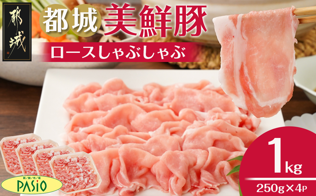 都城美鮮豚ロースしゃぶしゃぶ1kg(250g×4パック)_AA-5408
