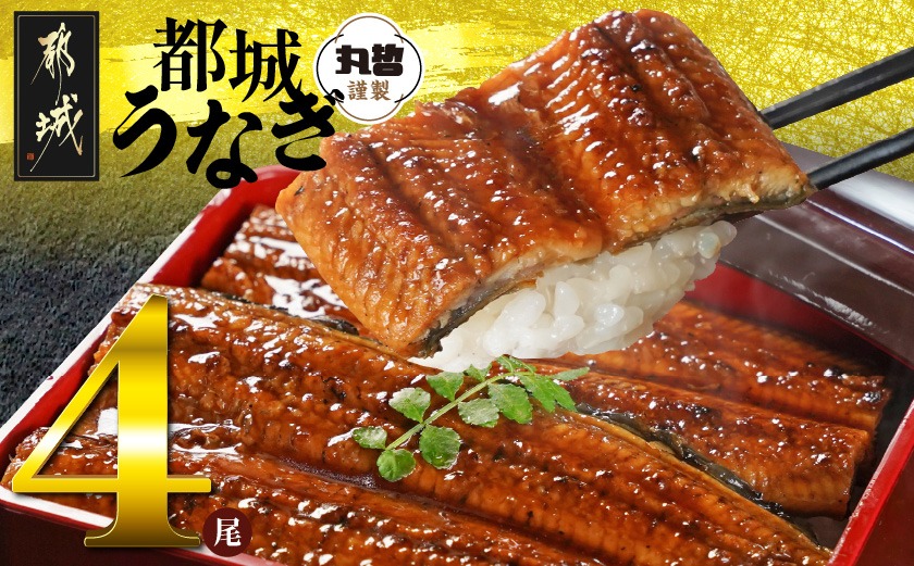 宮崎県育ちのうなぎ蒲焼4尾760g以上≪山椒・たれ付≫_AD-M301