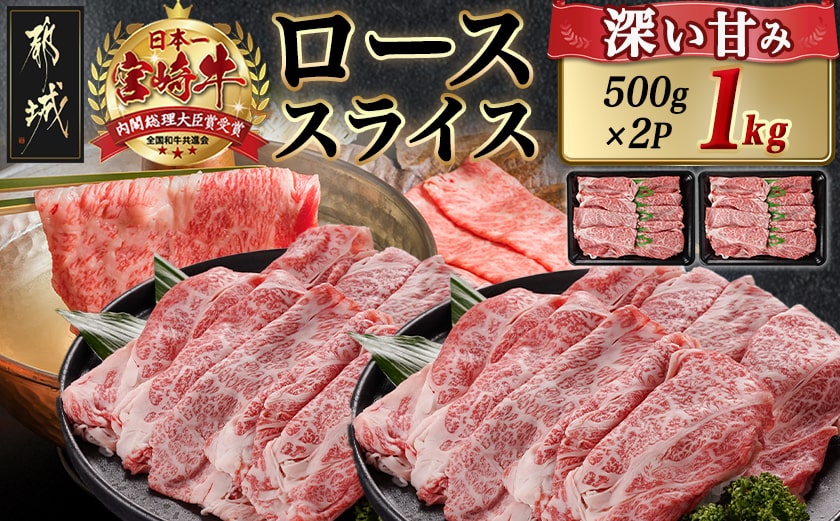宮崎牛ローススライス(500g×2P)_AE-N402