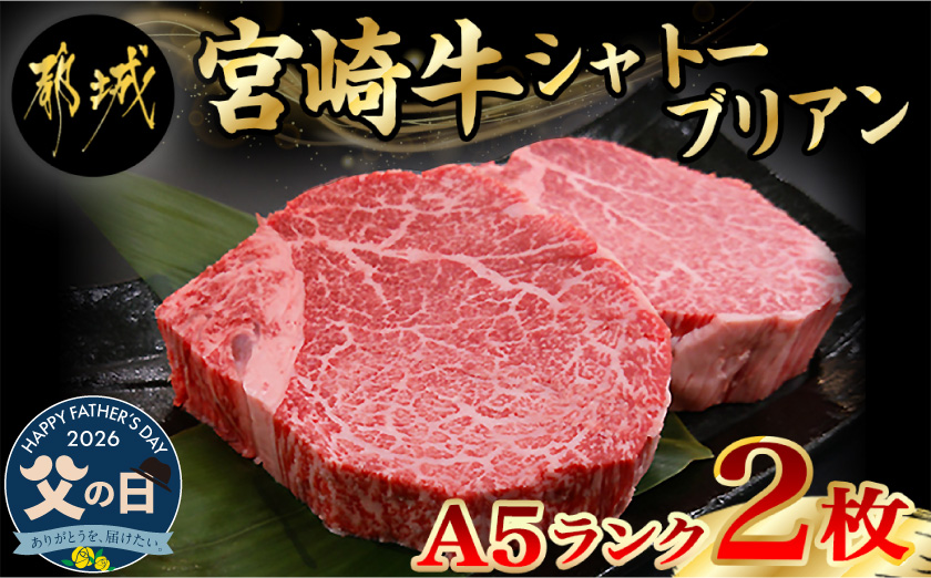 【父の日】宮崎牛シャトーブリアン(A5)150g×2枚≪真空≫≪6月18日～21日お届け≫_AF-01-001-FG