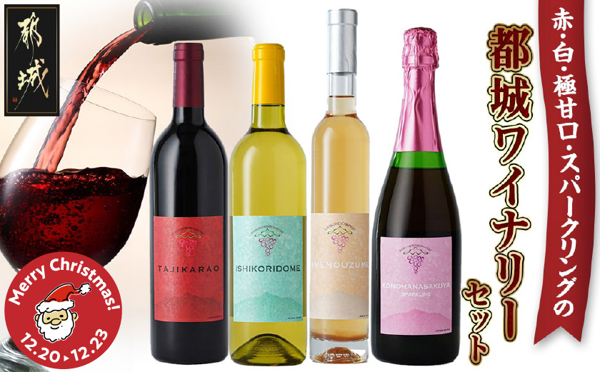 【☆クリスマス☆】都城ワイナリー☆クリスマスを彩る4本ワインセット≪12月20日～23日お届け≫_AF-3501-OJX