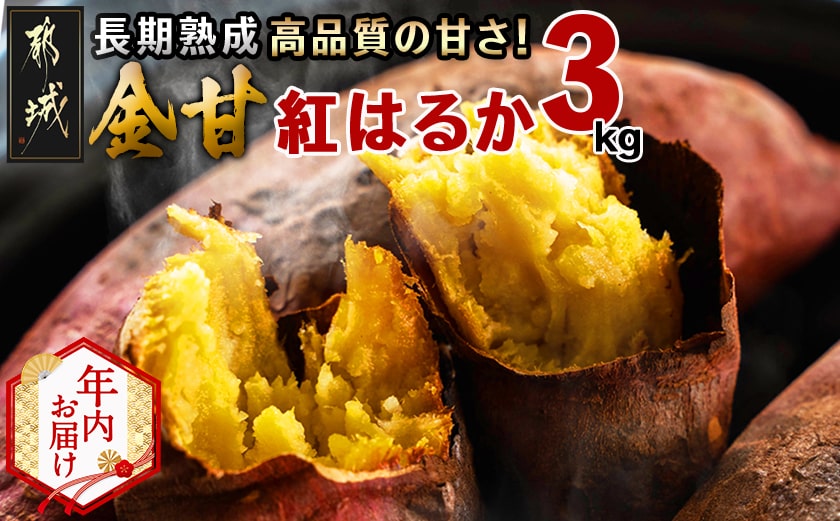【年内お届け】都城産 長期熟成紅はるか 3kg≪2025年12月15日～31日お届け≫_LE-I201-HNY