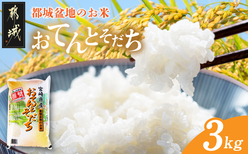 都城盆地のお米「おてんとそだち」3kg_LG-15-006-3kg