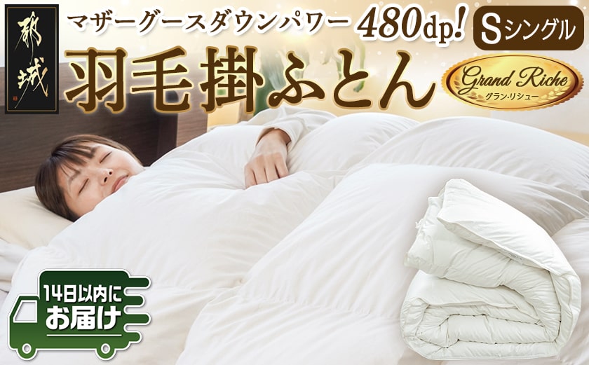 羽毛掛ふとん ポーランド産マザーグース95%480dp【S】≪みやこんじょ快速便≫_MD-E101-R