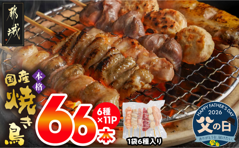 【父の日】職人串打ちの本格焼き鳥66本!!≪6月18日～21日お届け≫_MJ-3312-FG