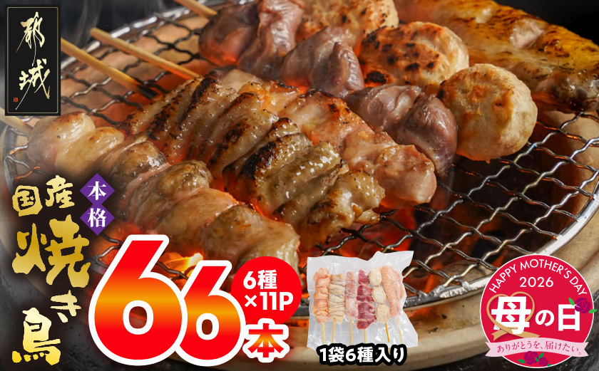 【母の日】職人串打ちの本格焼き鳥66本!!≪5月7日～10日お届け≫_MJ-3312-MG