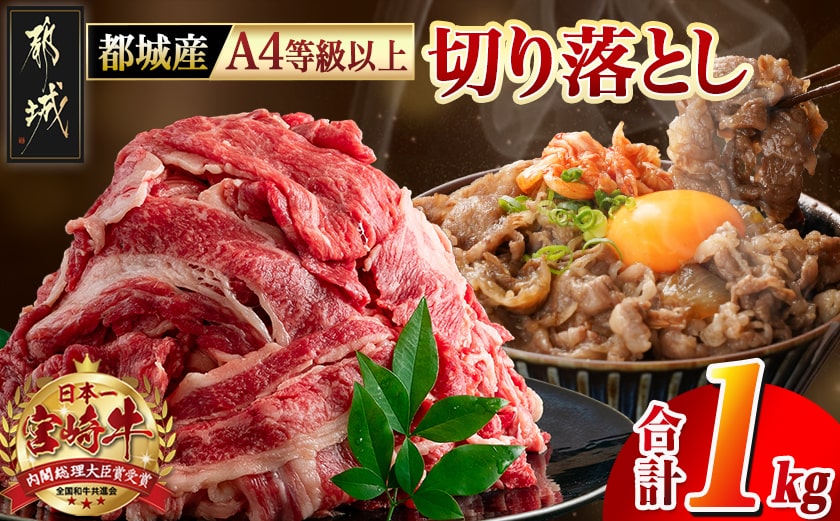 宮崎牛切り落とし1kg_MJ-7702_【肉 牛肉 切り落とし 焼き肉 焼肉 スライス すき焼き しゃぶしゃぶ 人気 おすすめ 国産】