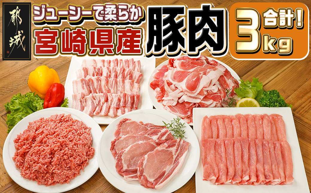 宮崎県産豚肉3kgセット_MJ-M601