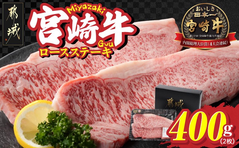 宮崎牛ロースステーキ2枚(合計400g)_MJ-N303