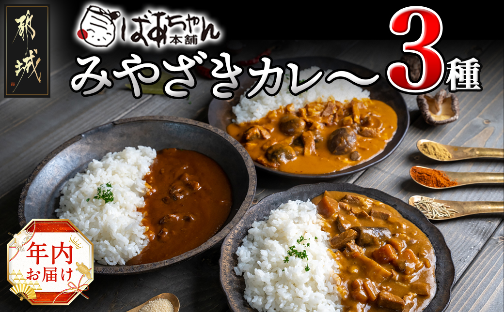 [年内お届け]みやざきカレー3種セット≪2024年12月20日〜31日お届け≫