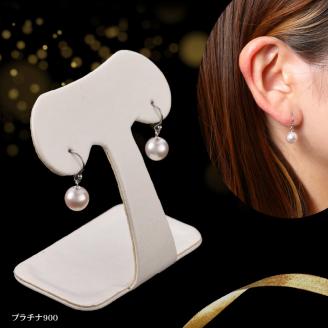 あこや本真珠ぶら下がりジプシーピアス真珠7.5mmプラチナ900 N0119-YZG0136