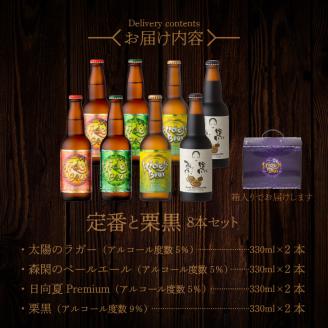 宮崎ひでじビール定番と栗黒8本セット N073-YZA930