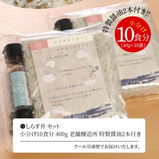 宮崎産しらす丼セット小分け10食分400g老舗醸造所特製醤油付き N065-YA175