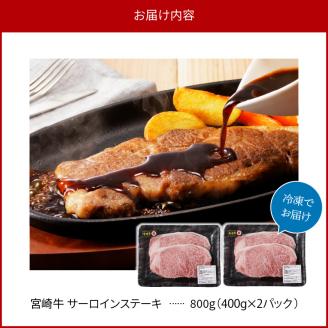 宮崎牛 サーロインステーキ800g N0140-YC527