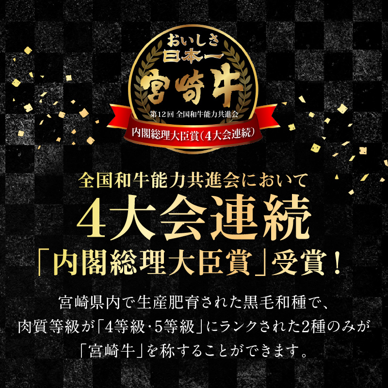 宮崎牛4種食べ比べスライス1.2kg N0147-YC232