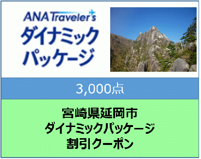宮崎県延岡市 ANAトラベラーズダイナミックパッケージ割引クーポン3,000点分 N0159-A0231