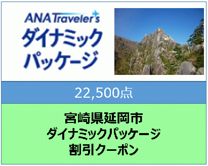 宮崎県延岡市 ANAトラベラーズダイナミックパッケージ割引クーポン22,500点分 N0159-E058