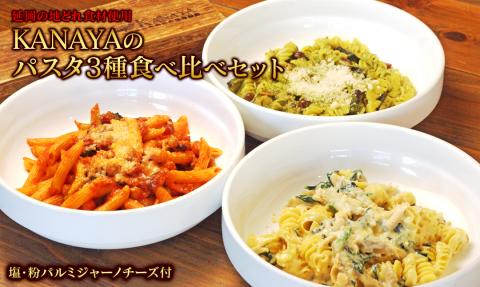 【KANAYA】パスタ3種食べ比べセット（クリームソース・トマトソース・バジルソース）（茹で用塩・生麺付き） N0110-YZA532