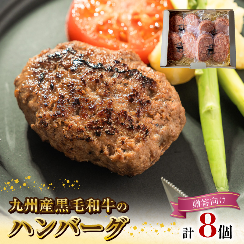 九州産黒毛和牛のハンバーグ(100g×２個入り)×４パック贈答用 N0105-YA177