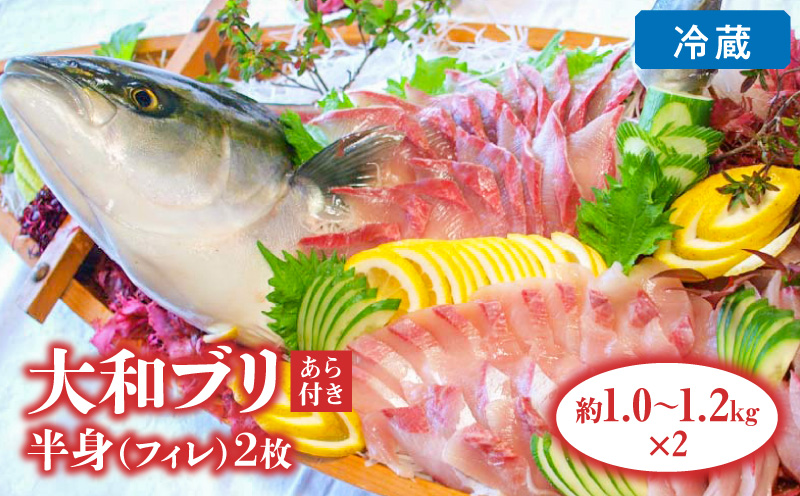 【大和ﾌﾞﾘ】半身(ﾌｨﾚ)約1kg×2枚(ｽｷﾝﾚｽﾛｲﾝ仕様あら付き) N072-YD0191_1