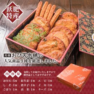 おび天 9種 よりすぐり セット 合計13枚 加工品 天ぷら 揚げ物 練り物 おかず おやつ おつまみ 惣菜 国産 グルメ 食べ比べ 詰め合わせ 名物 人気 おすすめ 厳選 ギフト 贈り物 プレゼント お土産 お取り寄せ おすそ分け 郷土料理 宮崎県 日南市 送料無料_BB111-23