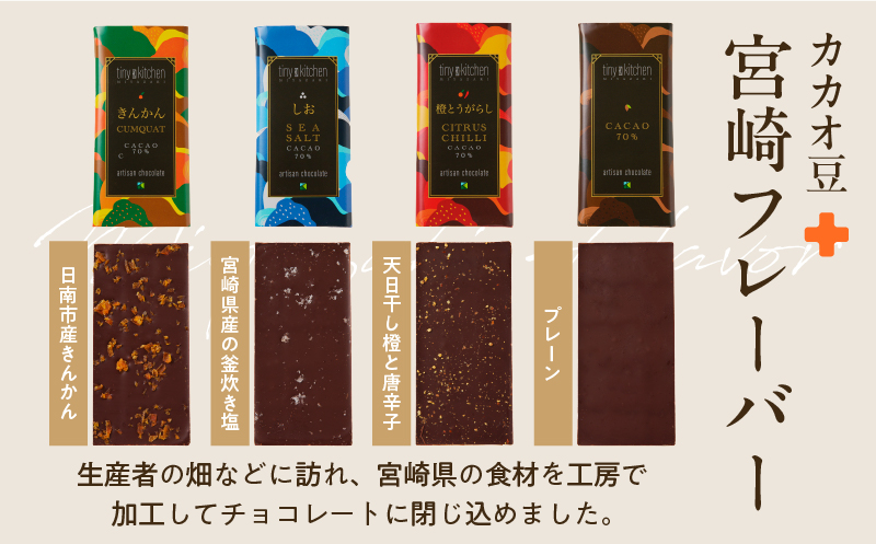 バレンタインデーまでにお届け 無添加 チョコレート セット 4種 フレーバー カカオ スイーツ きんかん 橙とうがらし しお プレーン デザート おやつ ポリフェノール ギフト 贈り物 プレゼント 加工品 ショコラ 粗糖 詰め合わせ 人気 おすすめ グルメ お取り寄せ 宮崎県 日南市 送料無料_C139-25-VA バレンタインデーまでにお届け