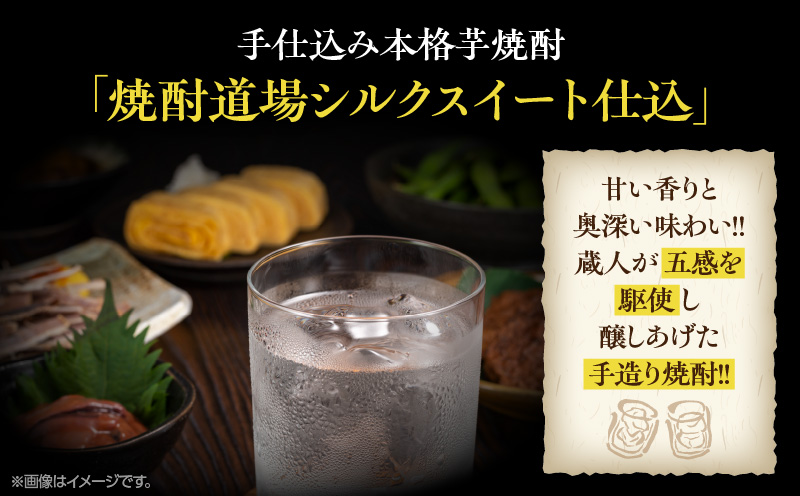 甘い香りと奥深い味わい!! 本格芋焼酎 焼酎道場 シルクスイート 仕込 計6本 25度 アルコール 飲料 国産 本格焼酎 定番焼酎 お酒 地酒 芋焼酎 赤芋 晩酌 ロック 宅呑み 家呑み お湯割り ソーダ割 人気 おすすめ 贈り物 お祝い 記念日 宮崎県 日南市 送料無料_DD12-24