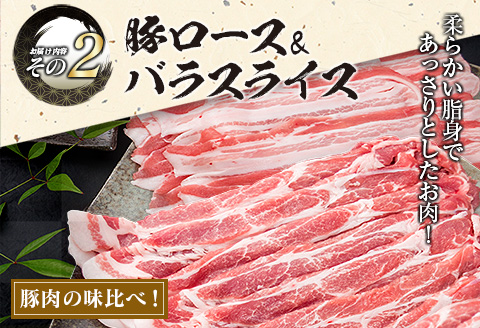 数量限定 豚肉 3種 鶏肉 1種 セット 合計3.54kg ポーク チキン 国産 食品 食べ比べ 豚ウデ 豚モモ 切落し 豚ロース 豚バラ スライス 万能食材 大容量 焼肉 豚汁 から揚げ バラエティ おかず おつまみ 人気 おすすめ 詰め合わせ 宮崎県 日南市 送料無料_CB108-25