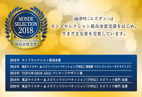 受賞歴多数 油津吟 ～ユズギン～ 47度 750ml 1本 お酒 アルコール クラフトジン 国産 飲料 ジントニック カクテル ボタニカル 和製ジン おすすめ 洋酒 地酒 晩酌 ご褒美 お祝 記念日 京屋酒造 お取り寄せ グルメ 宮崎県 日南市 送料無料_D80-23