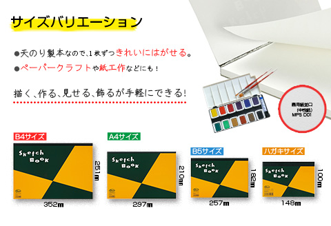 マルマン スケッチパッド 4種類 セット B4 A4 B5 ハガキ 合計25冊 日用品 雑貨 文房具 画用紙 国産 事務用品 筆記用具 イラスト 絵画 自由帳 おえかき帳 スケジュール帳 スケッチ ビジネスノート スクラップブッキング 人気 おすすめ 宮崎県 日南市 送料無料_GE14-25