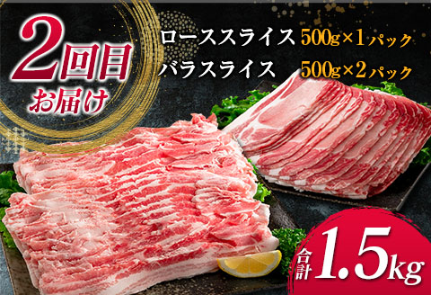 数量限定 3か月 お楽しみ 定期便 宮崎県産 豚肉 しゃぶしゃぶ スライス 焼肉 セット 総重量4.5kg ポーク 国産 食品 豚バラ 豚ロース おかず お弁当 おつまみ ご褒美 お祝い 記念日 BBQ 万能食材 詰め合わせ 食べ比べ お取り寄せ グルメ 冷凍 日南市 送料無料_GE6-23