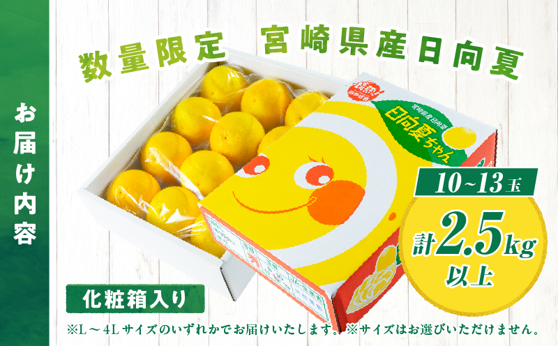 先行予約 日向夏 計2.5kg以上 化粧箱入り 期間限定 数量限定 果物 フルーツ くだもの 柑橘 みかん 令和8年発送 ジュース フルーツサンド おやつ デザート 国産 食品 おすすめ ギフト 贈り物 贈答 おすそ分け お祝い お返し 宮崎県 日南市 送料無料_B216-23 計2.5kg以上