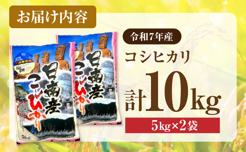 2週間以内に発送 早場米 コシヒカリ 計10kg 期間限定 日南市産 お米 ご飯 ライス 国産 令和7年産 人気 食品 精米 白米 こしひかり 有洗米 おにぎり お弁当 炊き込みご飯 雑炊 ギフト 贈り物 贈答 産地直送 宮崎県 日南市 送料無料_FA11-25 計10kg