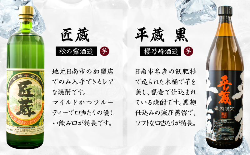 日南晩酌定番セット 900ml×6本 20度 本格芋焼酎 焼酎 地酒 お酒 アルコール 飲料 国産 焼酎ハイボール ロック 晩酌 家呑み 宅呑み 飲み比べ 詰め合わせ ご褒美 お祝い 記念日 手土産 ギフト 贈り物 贈答 プレゼント 人気 おすすめ 宮崎県 日南市 送料無料_D117-25