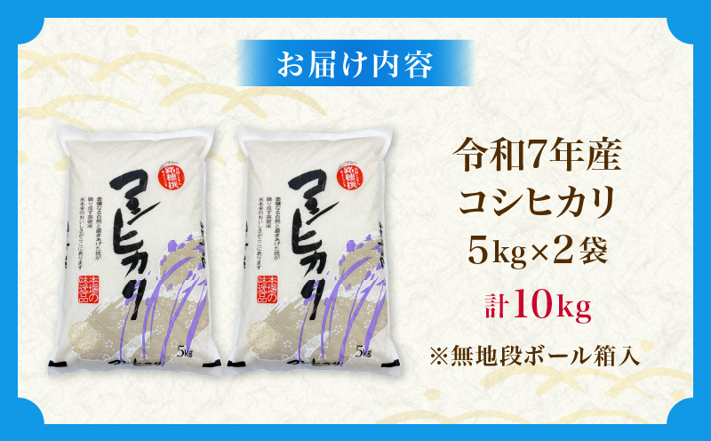 令和7年産 コシヒカリ 計10kg お米 ご飯 ライス 国産 数量限定 期間限定 人気 食品 精米 白米 こしひかり 有洗米 おにぎり お弁当 炊き込みご飯 雑炊 ギフト プレゼント 贈り物 お取り寄せ 産地直送 宮崎県 日南市 送料無料_E55-25 計10kg
